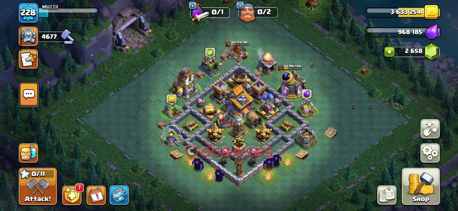 BH10 Anti 2 star Layout 3 - #asymmetric, #anti 2 stars base layout with copy link for Clash of Clans 2026