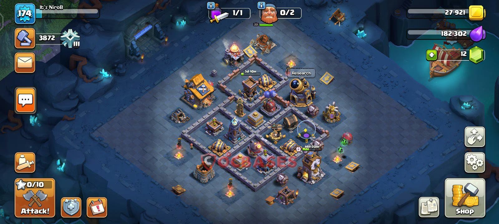 BH10 Anti 2 star Layout 19 - #asymmetric, #anti 2 stars base layout with copy link for Clash of Clans 2026