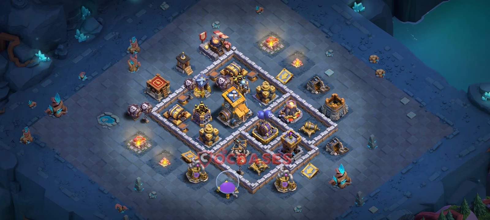 BH10 Anti 3 star Layout 7 - #symmetric, #anti 2 stars base layout with copy link for Clash of Clans 2026