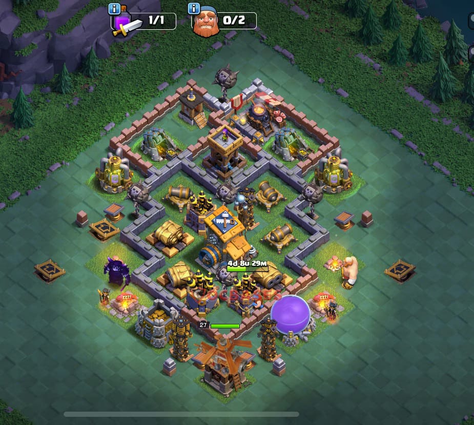 BH10 Anti 3 star Layout 9 - anti 3 stars, symmetric base layout with copy link for Clash of Clans 2026