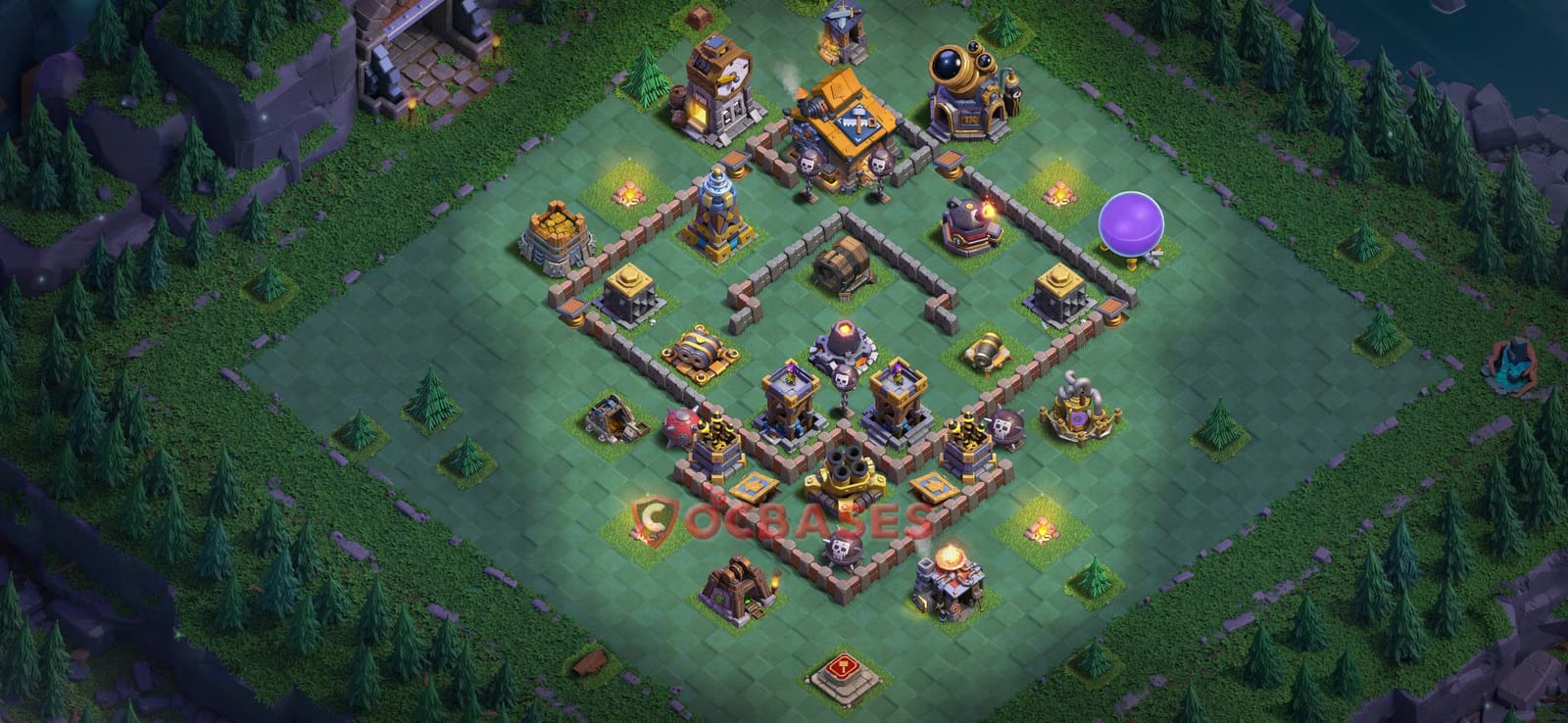 BH10 Anti 3 star Layout 14 - #symmetric, #anti 3 stars base layout with copy link for Clash of Clans 2026