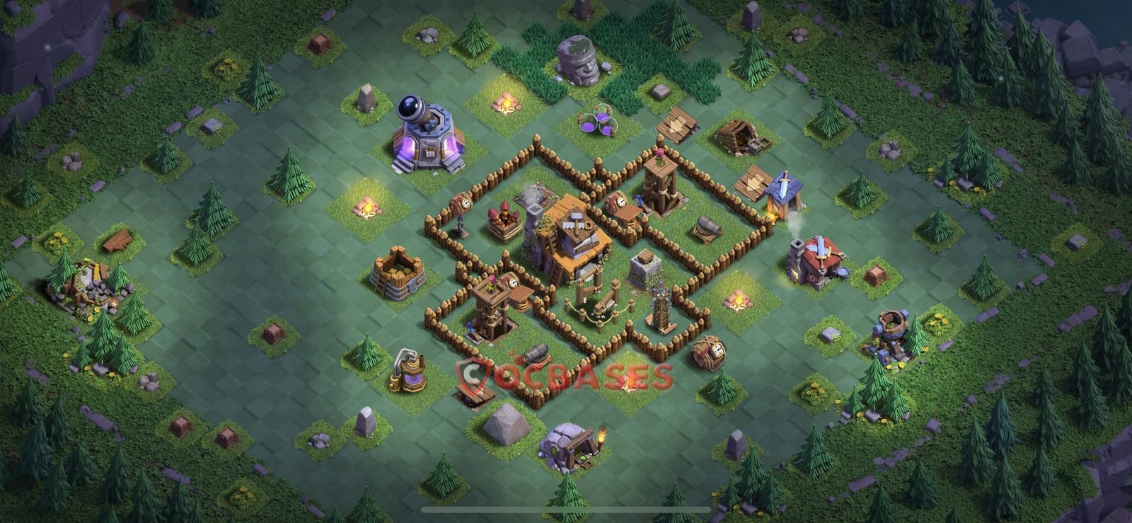 BH4 Anti 2 star Layout 14 - symmetric, anti giant base layout with copy link for Clash of Clans 2026