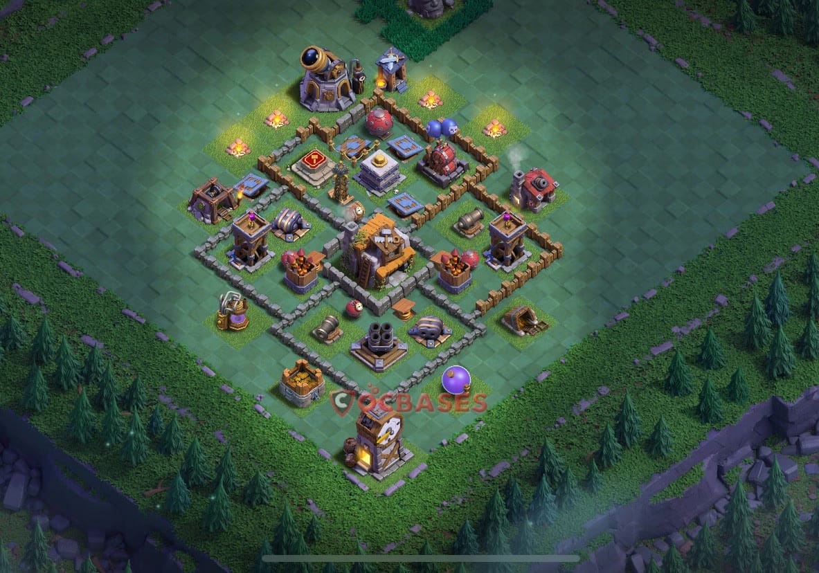 BH5 Anti 3 star Layout 4 - anti 3 stars, compact base layout with copy link for Clash of Clans 2026