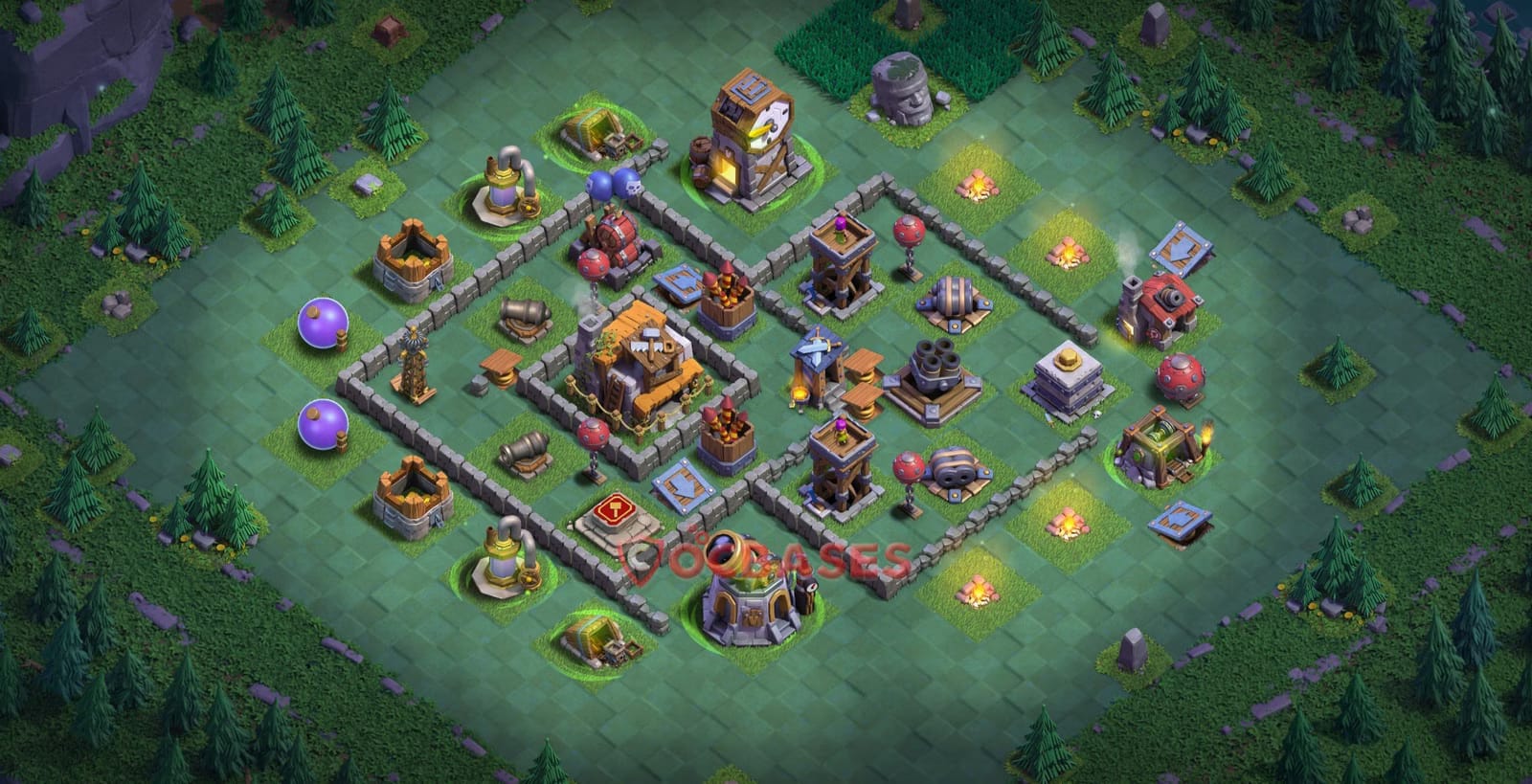 BH5 Anti 3 star Layout 9 - # symmetric, # anti 3 stars base layout with copy link for Clash of Clans 2026