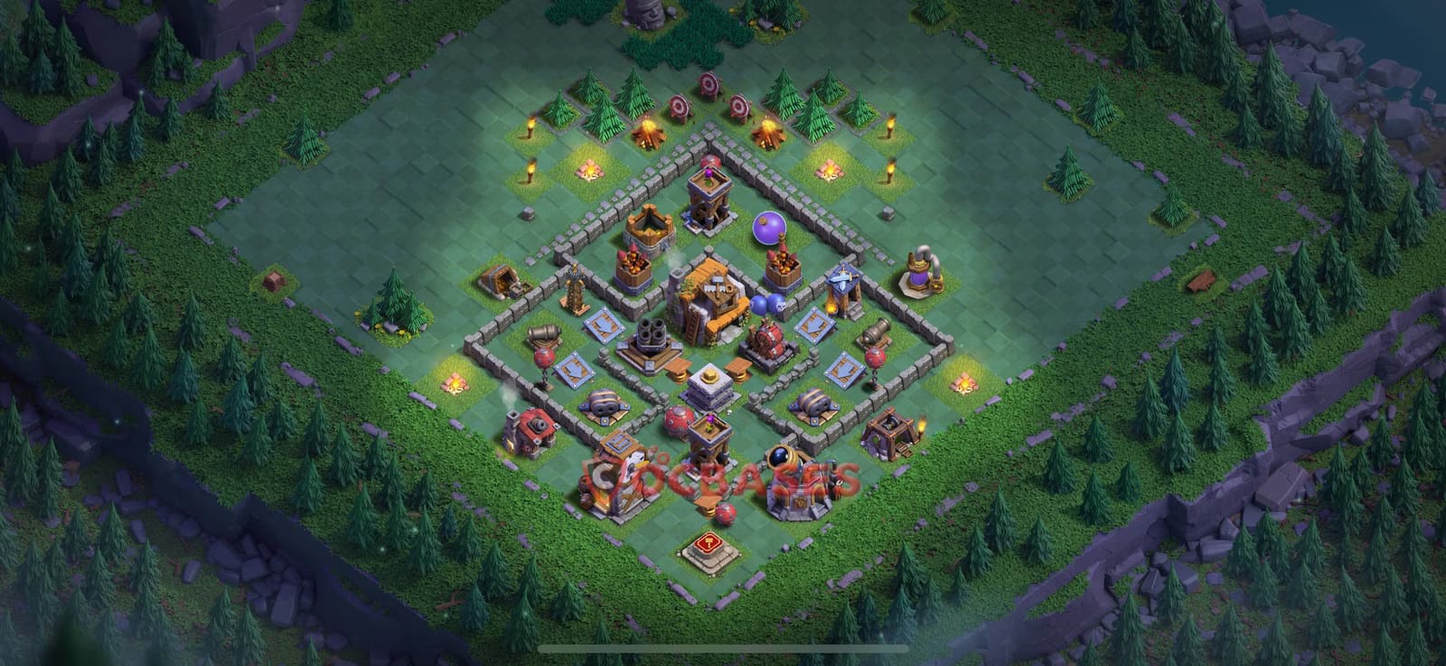 BH5 Anti 3 star Layout 14 - anti giant, anti barbarian base layout with copy link for Clash of Clans 2026
