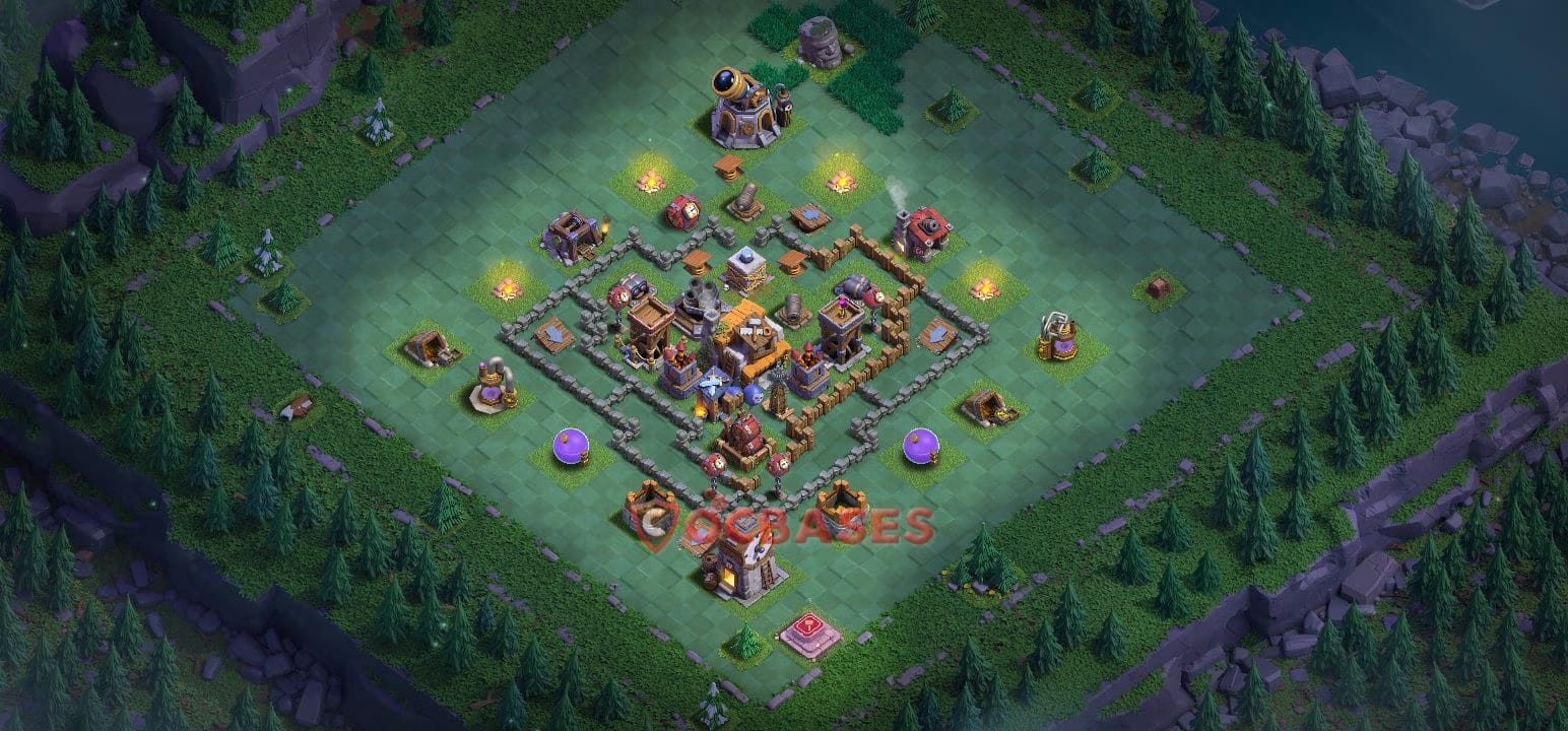 BH5 Trophy Layout 10 - symmetric, # anti 3 stars base layout with copy link for Clash of Clans 2026