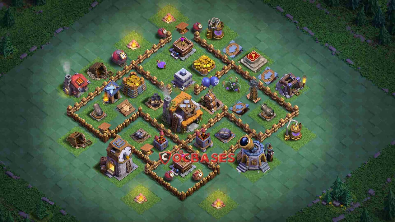 BH5 Trophy Layout 22 - anti 3 stars, #anti ground base layout with copy link for Clash of Clans 2026