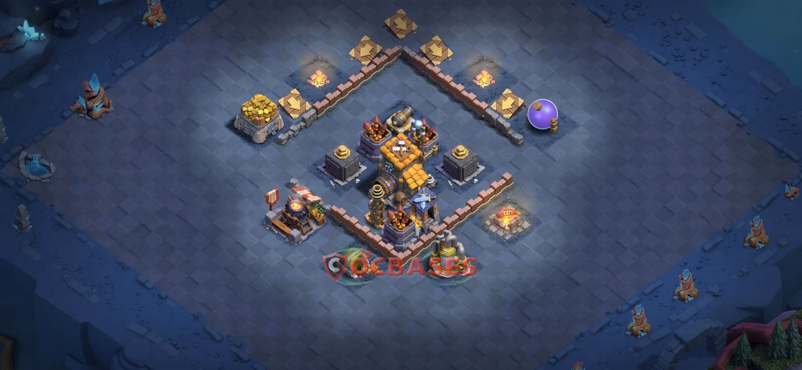 BH7 Anti 3 star Layout 1 - #symmetric, #anti 3 stars base layout with copy link for Clash of Clans 2026