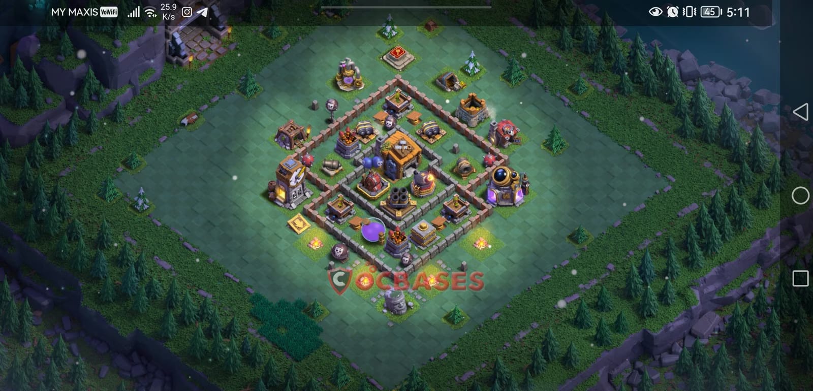 BH7 Anti 3 star Layout 5 - #island, #anti 3 stars base layout with copy link for Clash of Clans 2026