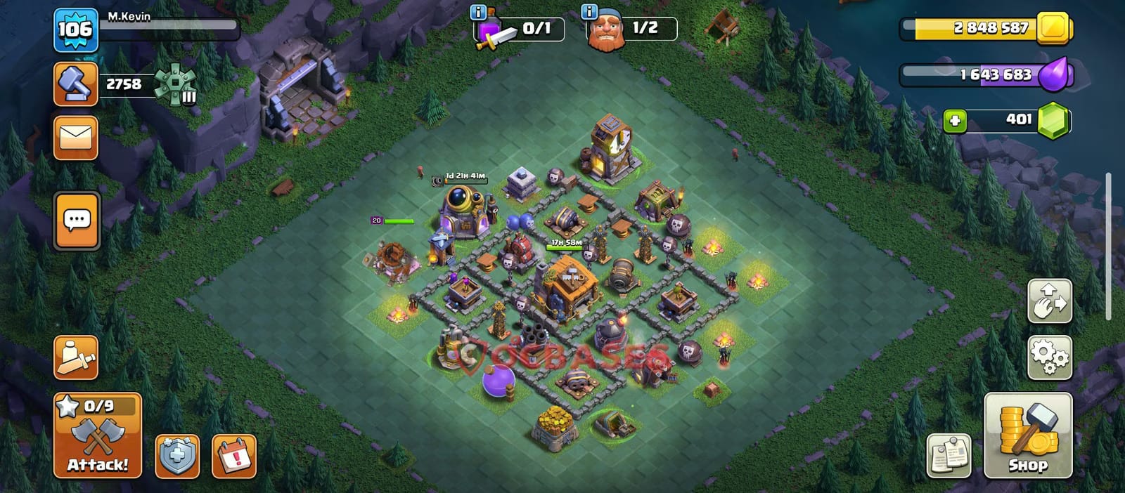 BH7 Anti 3 star Layout 6 - #split, #anti 2 stars base layout with copy link for Clash of Clans 2026