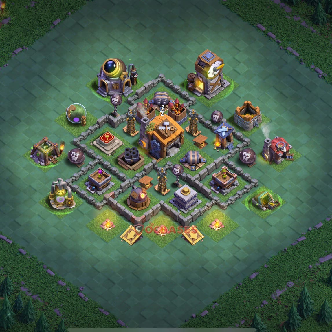 BH7 Anti 3 star Layout 9 - anti 3 stars base layout with copy link for Clash of Clans 2026