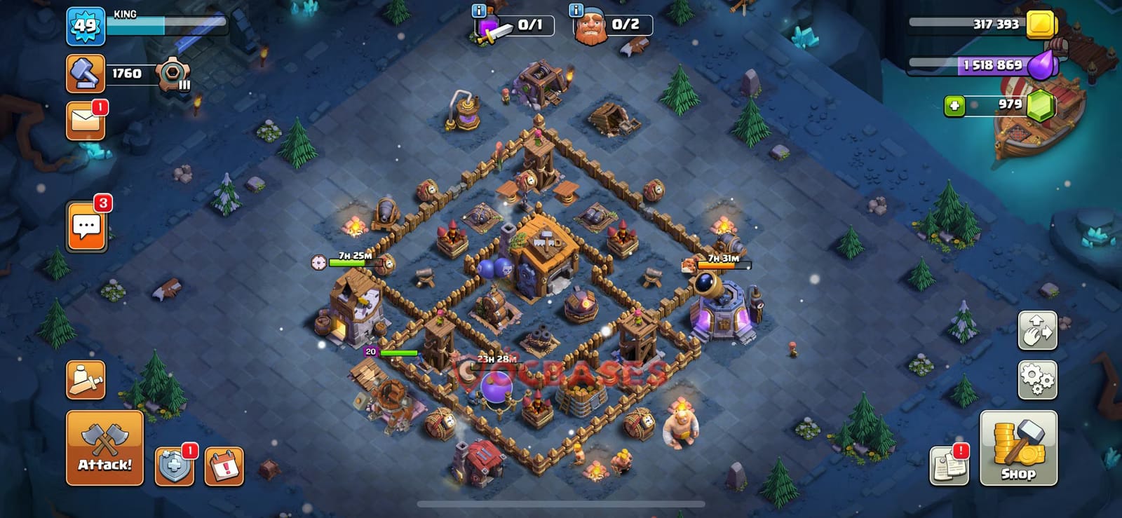 BH7 Anti 3 star Layout 19 - anti battle machine, anti giant base layout with copy link for Clash of Clans 2026