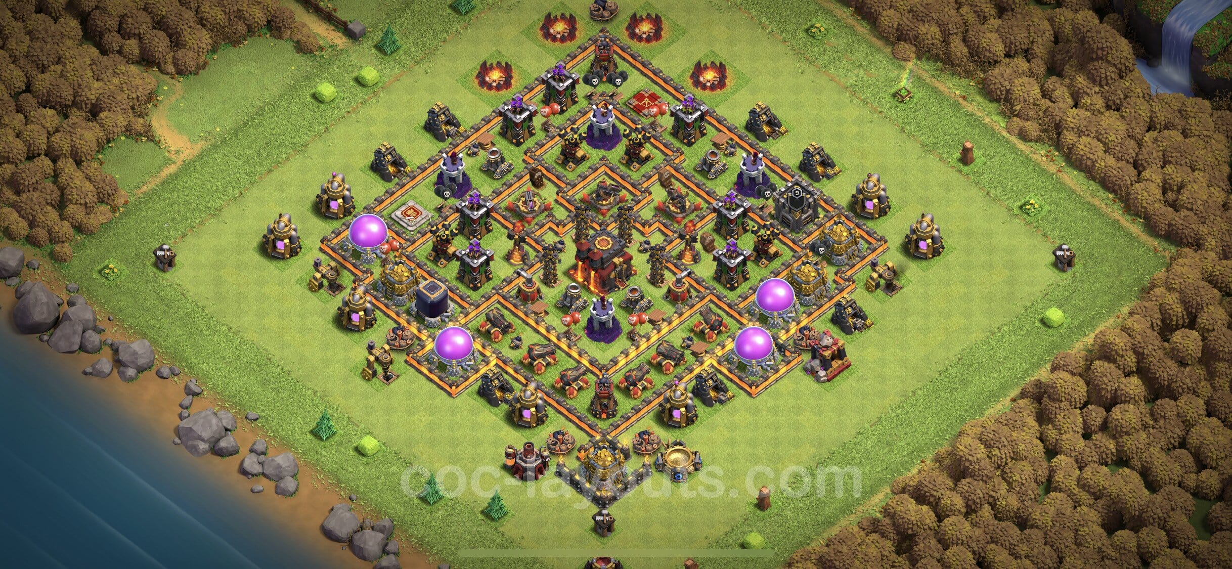 TH10 Fun Layout 14 -  base layout with copy link for Clash of Clans 2026