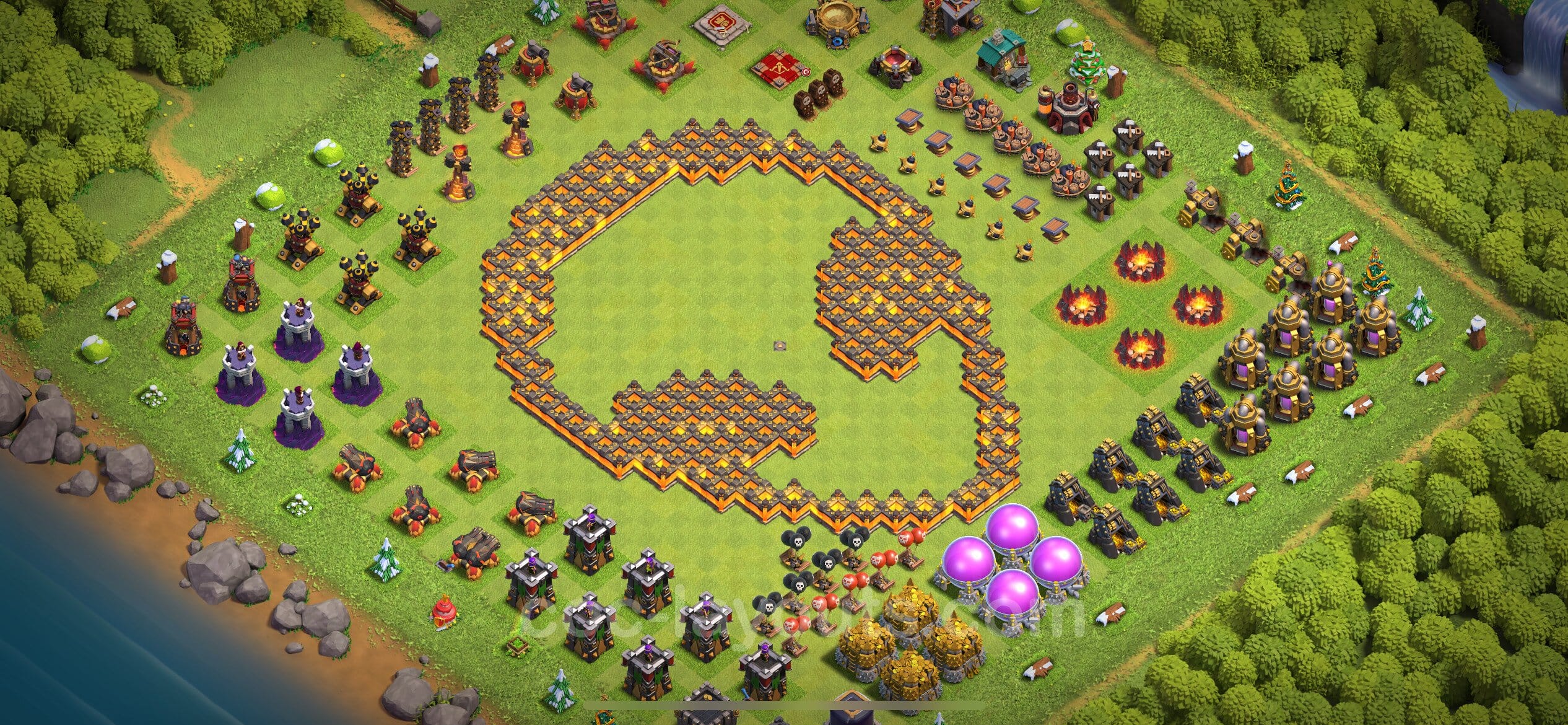TH10 Fun Layout 32 -  base layout with copy link for Clash of Clans 2026