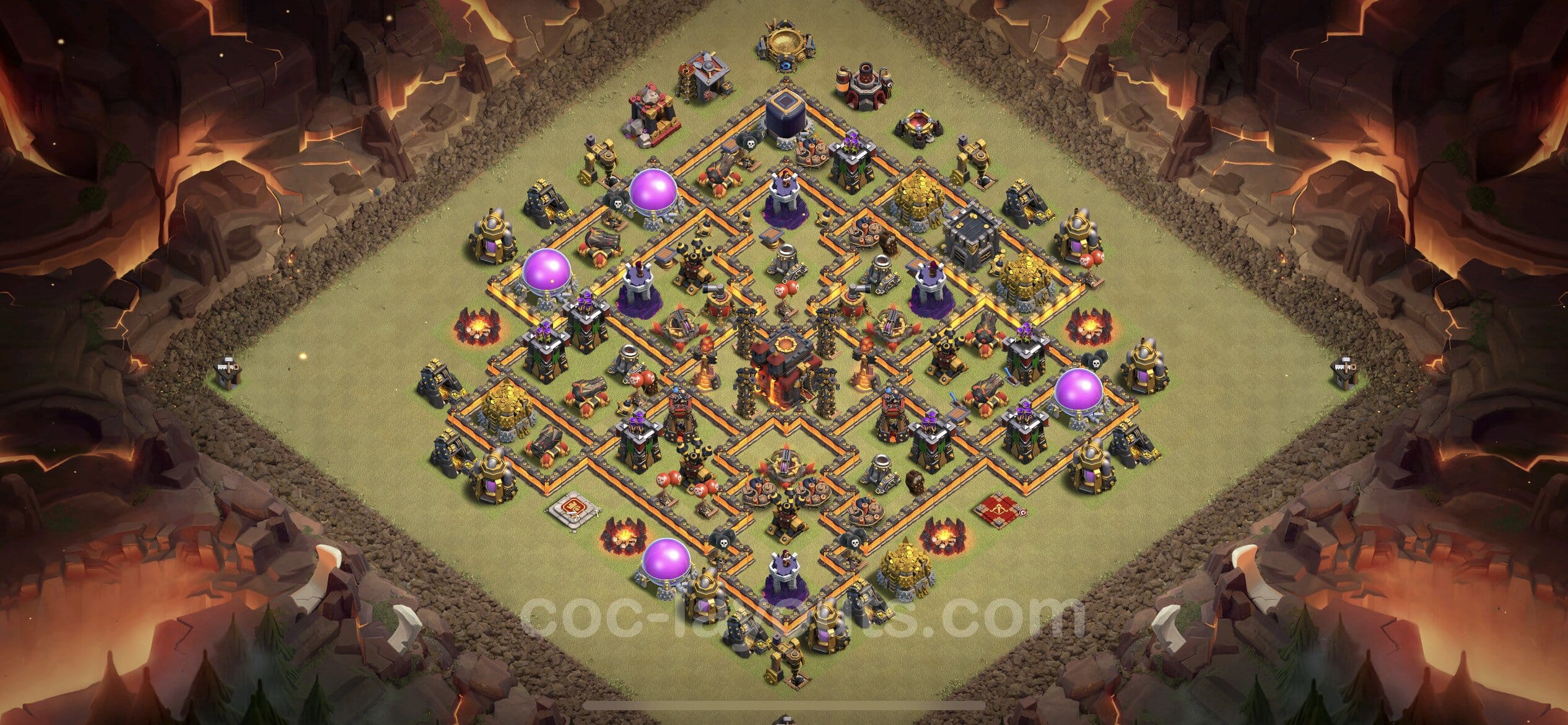 TH10 Trophy Layout 9 -  base layout with copy link for Clash of Clans 2026