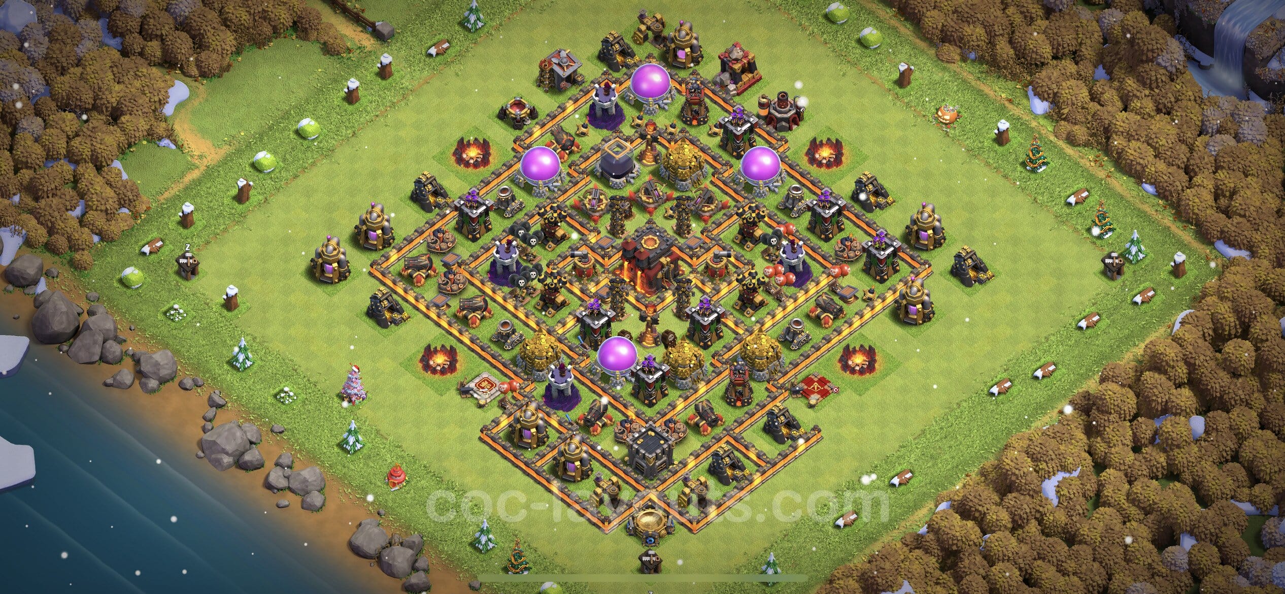 TH10 War Layout 3 -  base layout with copy link for Clash of Clans 2026