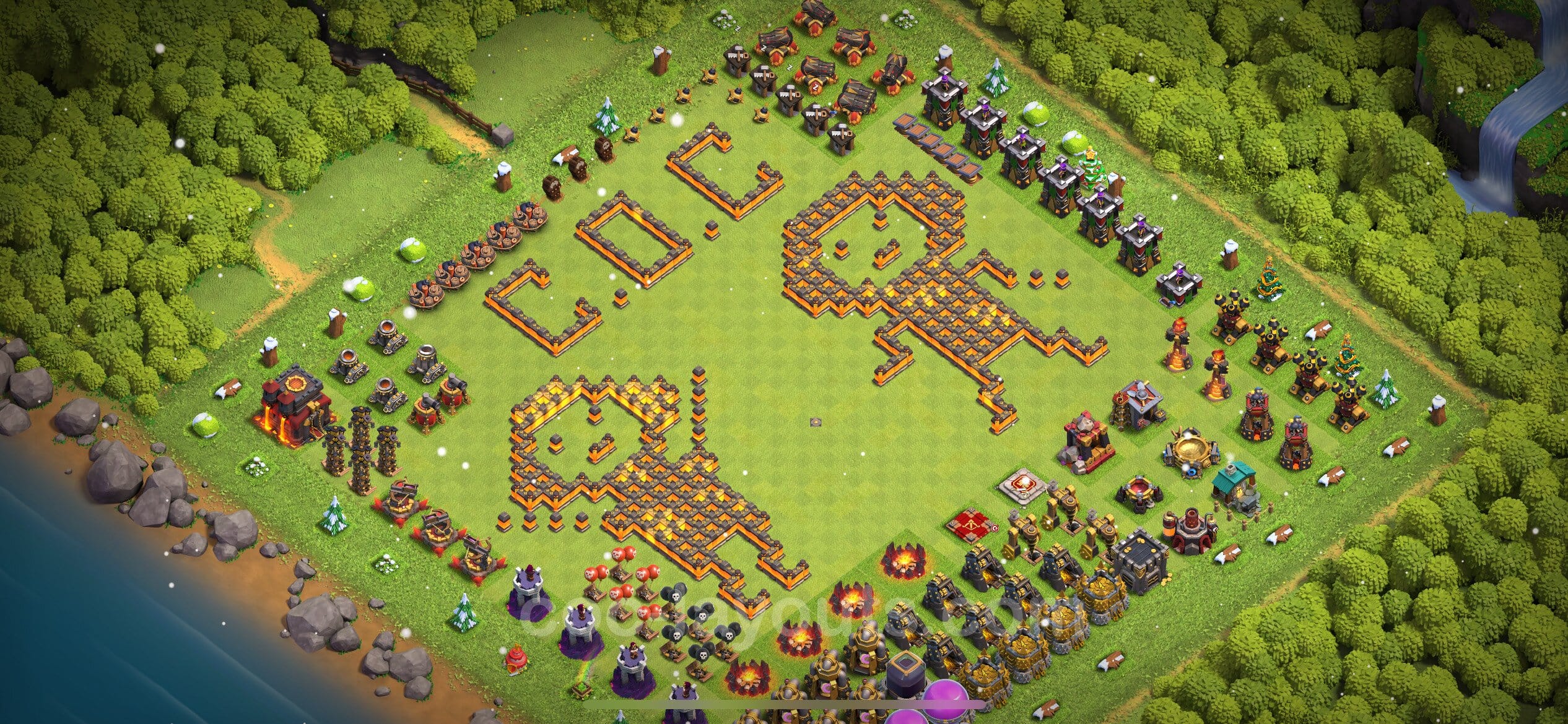 TH10 War Layout 6 -  base layout with copy link