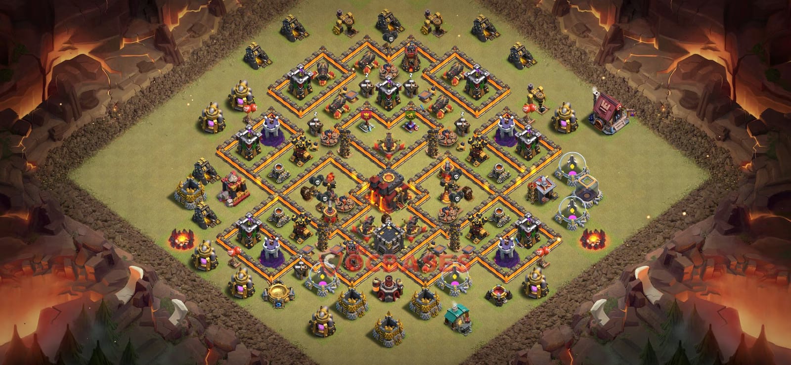 TH10 War Layout 17 -  base layout with copy link for Clash of Clans 2026