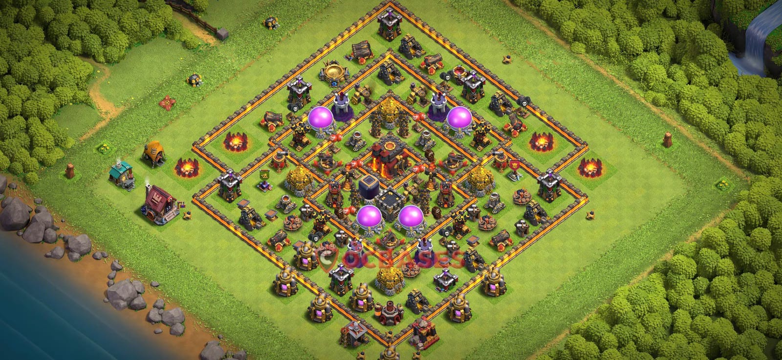 TH10 War Layout 20 -  base layout with copy link for Clash of Clans 2026