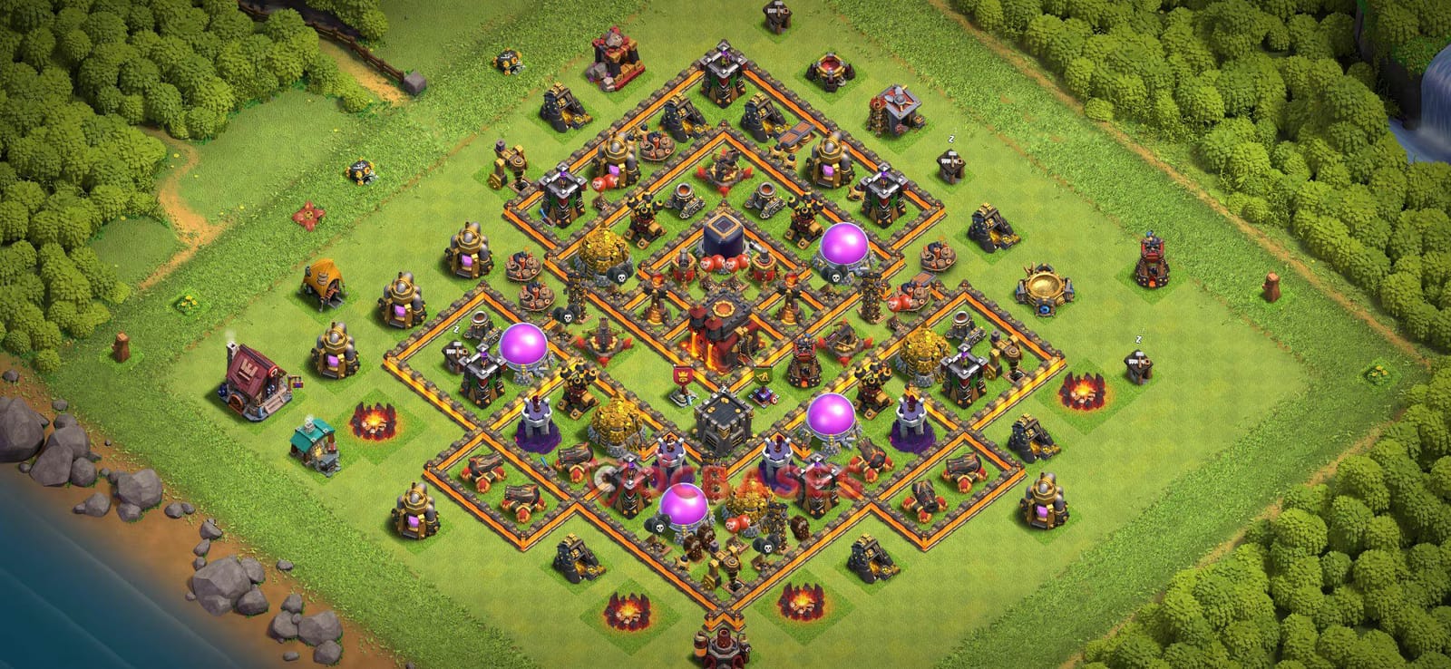 TH10 War Layout 21 -  base layout with copy link