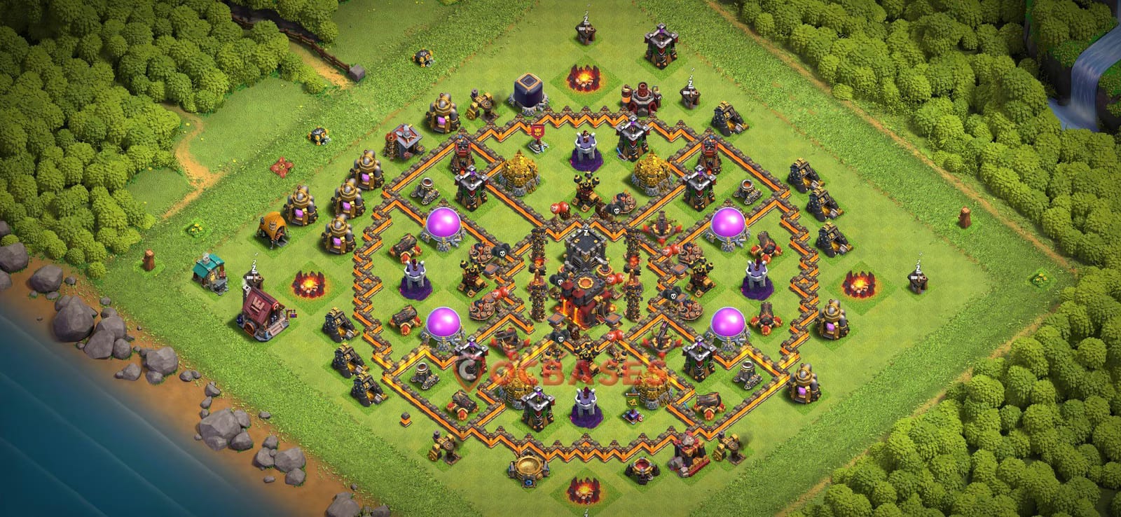 TH10 War Layout 23 -  base layout with copy link for Clash of Clans 2026