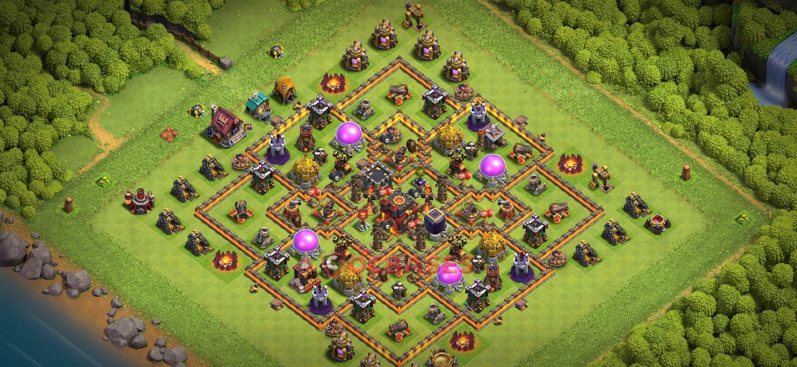 TH10 War Layout 31 -  base layout with copy link for Clash of Clans 2026