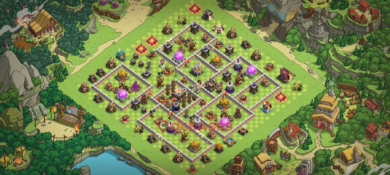 TH11 Anti 2 star Layout 6 - #asymmetric, #anti 2 stars base layout with copy link for Clash of Clans 2026