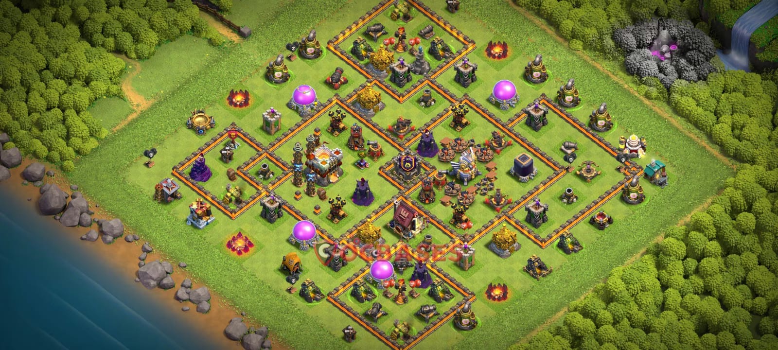 TH11 Anti 2 star Layout 7 - #asymmetric, #anti 2 stars base layout with copy link for Clash of Clans 2026
