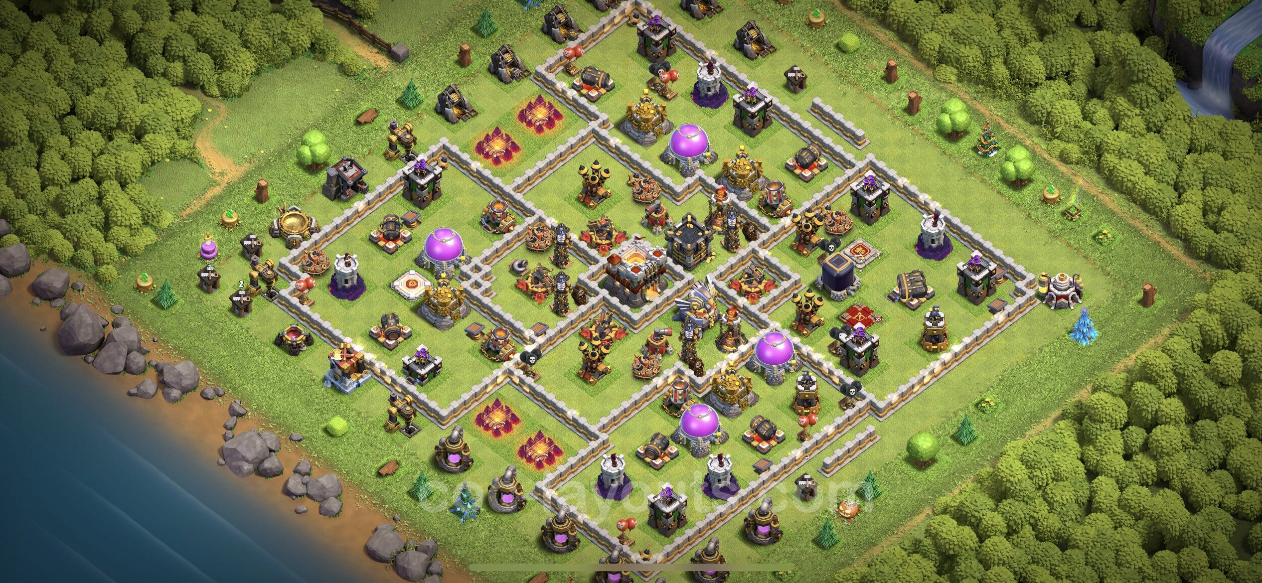 TH11 Trophy Layout 25 -  base layout with copy link for Clash of Clans 2026