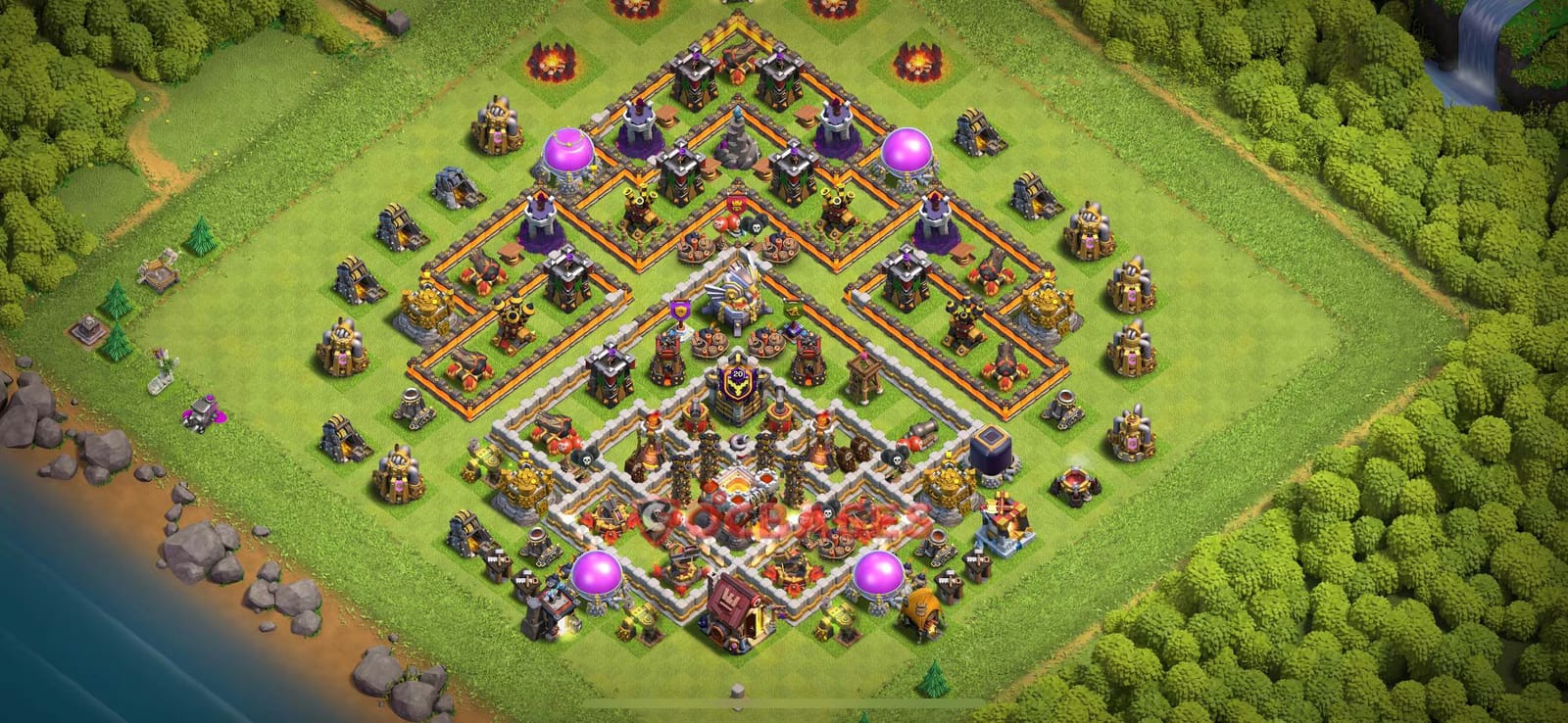 TH11 War Layout 5 - anti eloctro, anti hero base layout with copy link for Clash of Clans 2026
