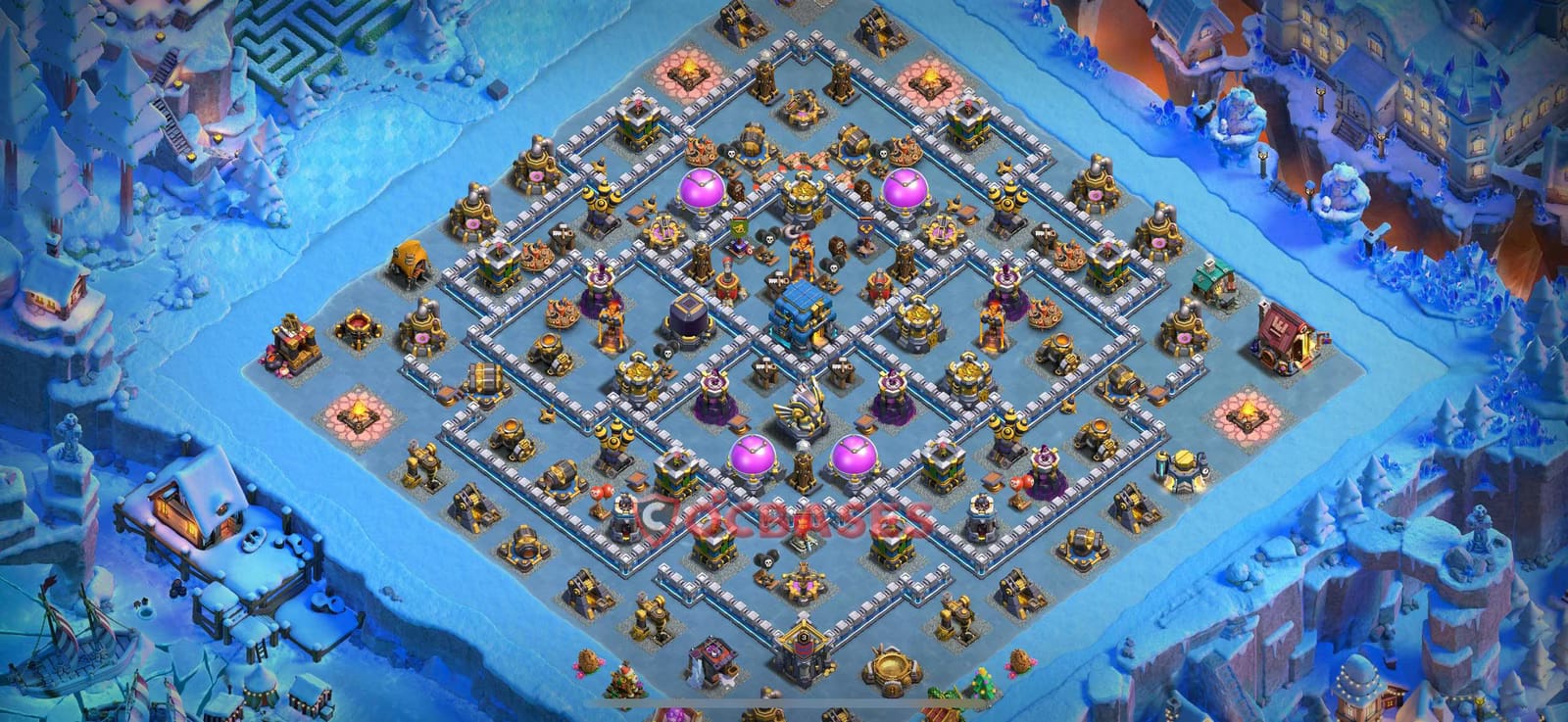 TH12 Anti 3 star Layout 7 - anti 3 stars, anti air base layout with copy link for Clash of Clans 2026
