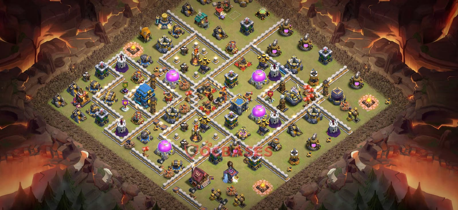 TH12 Anti 3 star Layout 21 - anti electro dragon, anti hog base layout with copy link for Clash of Clans 2026