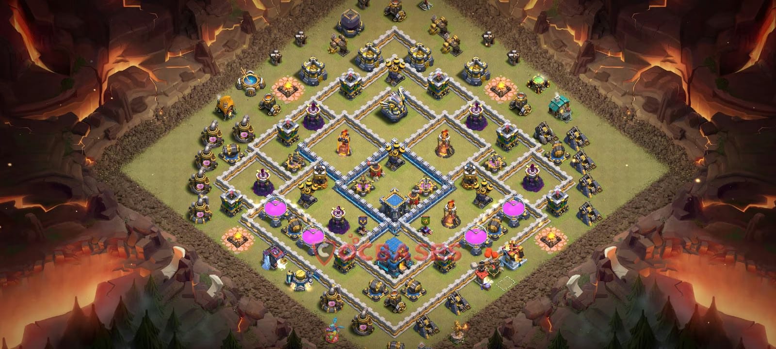 TH12 Anti 3 star Layout 24 - anti 3 stars base layout with copy link for Clash of Clans 2026