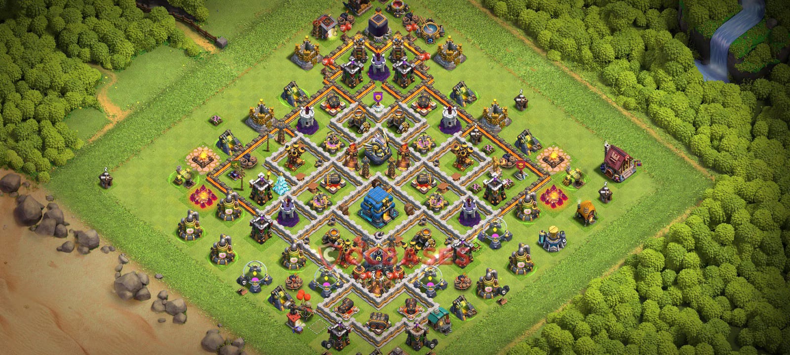 TH12 Anti 3 star Layout 27 - compact, anti 3 stars base layout with copy link