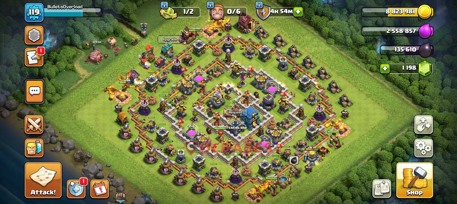 TH12 Anti 3 star Layout 31 - #symmetric, #anti 2 stars base layout with copy link for Clash of Clans 2026