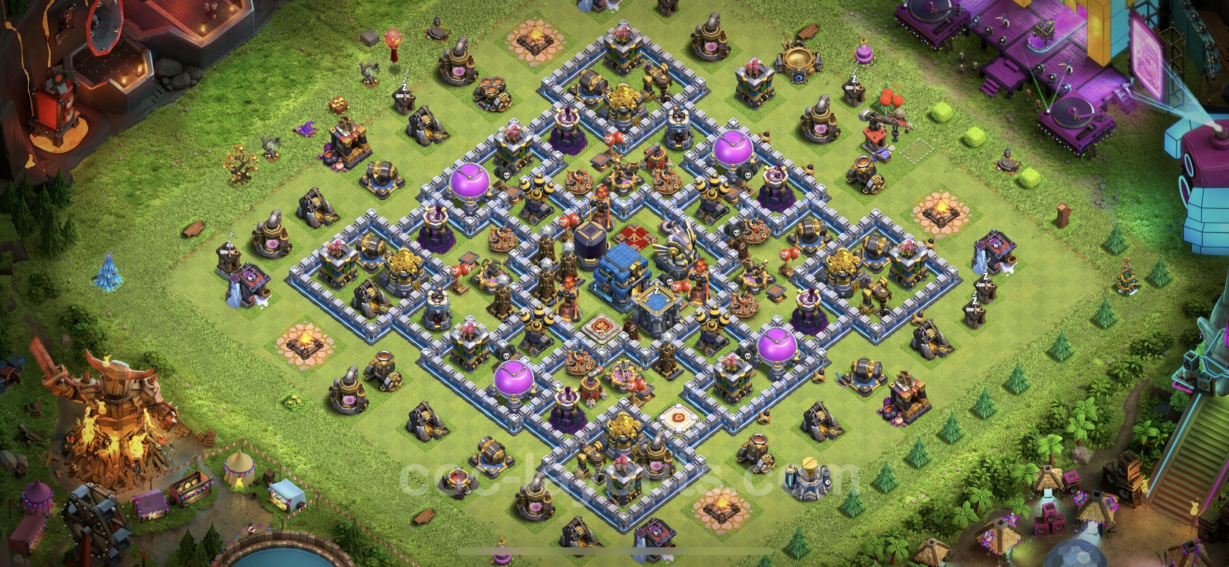 TH12 Trophy Layout 11 -  base layout with copy link for Clash of Clans 2026