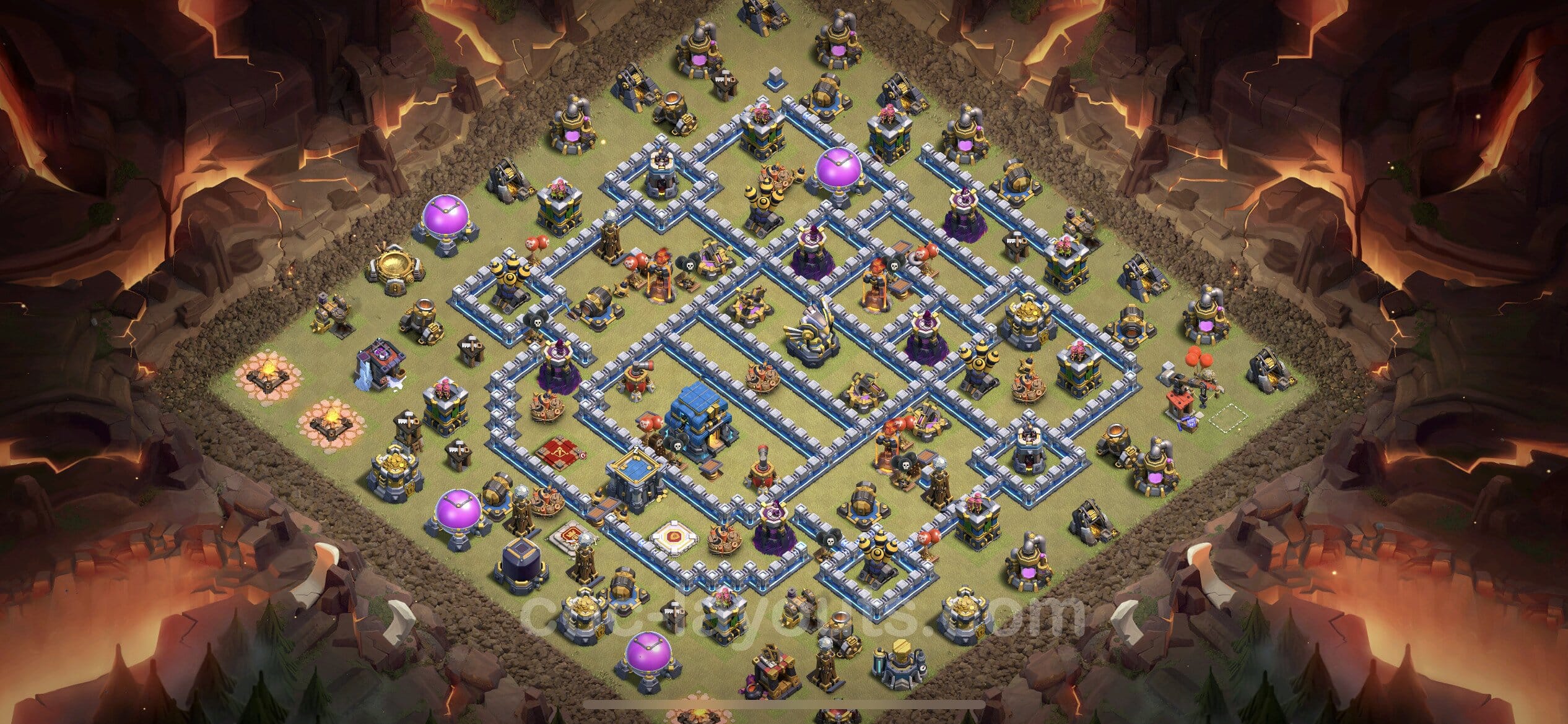 TH12 Trophy Layout 14 -  base layout with copy link for Clash of Clans 2026