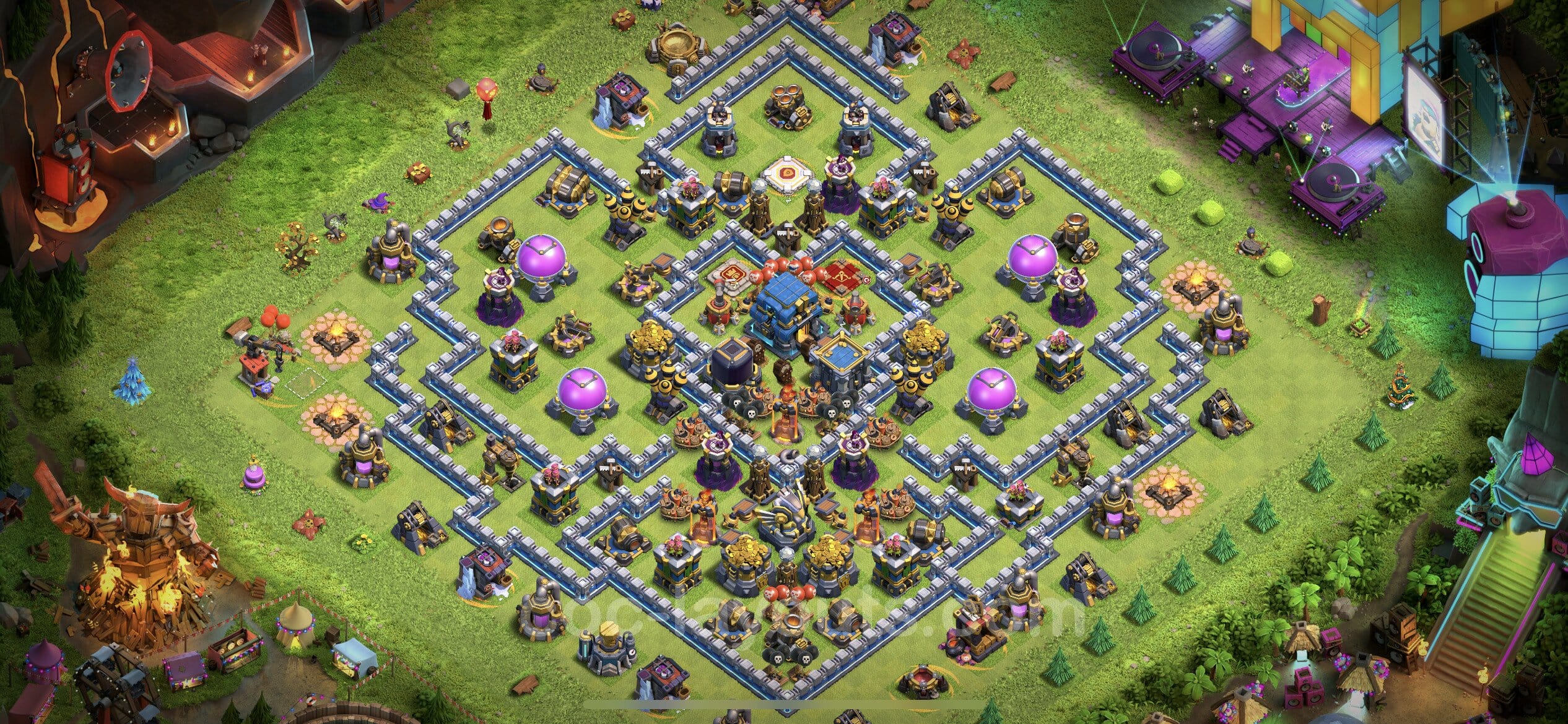 TH12 Trophy Layout 25 -  base layout with copy link for Clash of Clans 2026