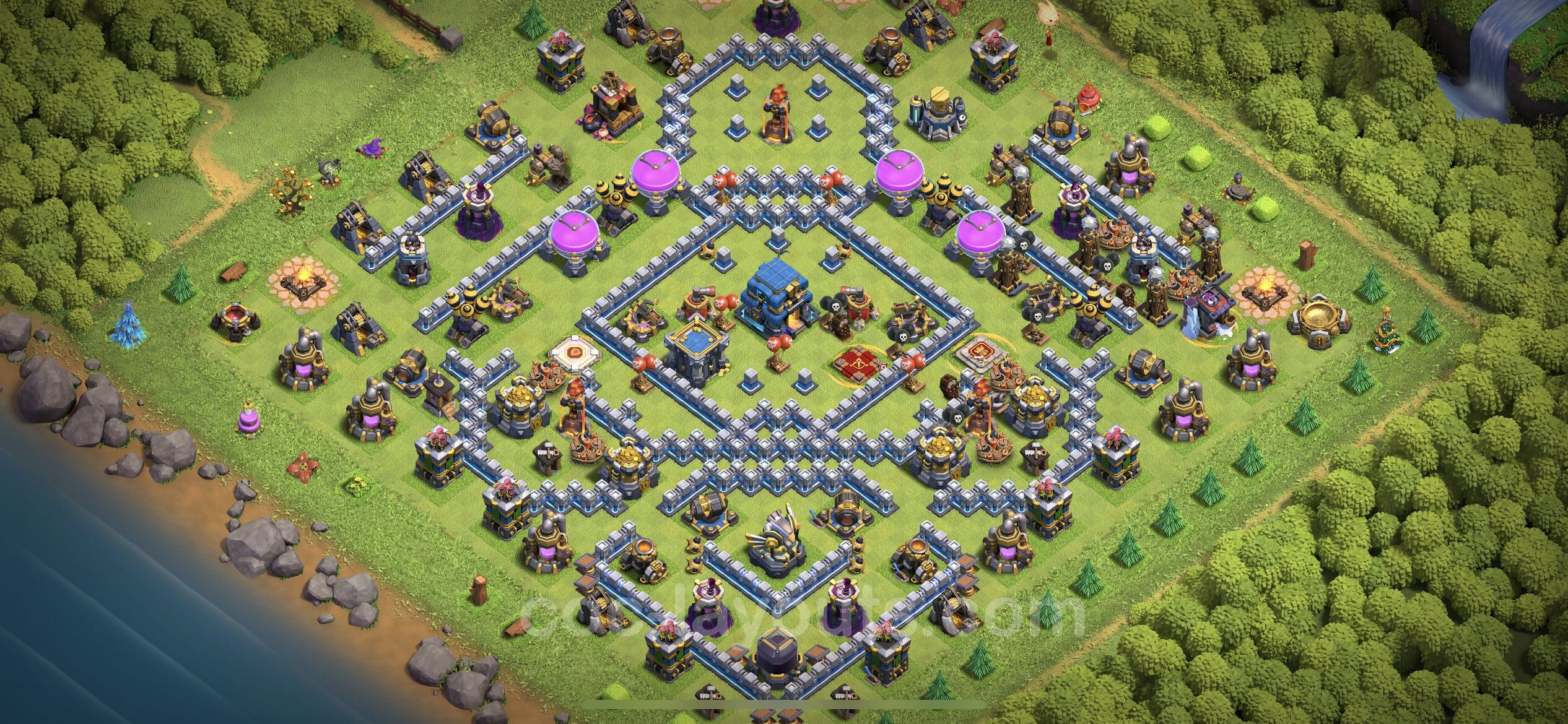 TH12 Trophy Layout 29 -  base layout with copy link for Clash of Clans 2026