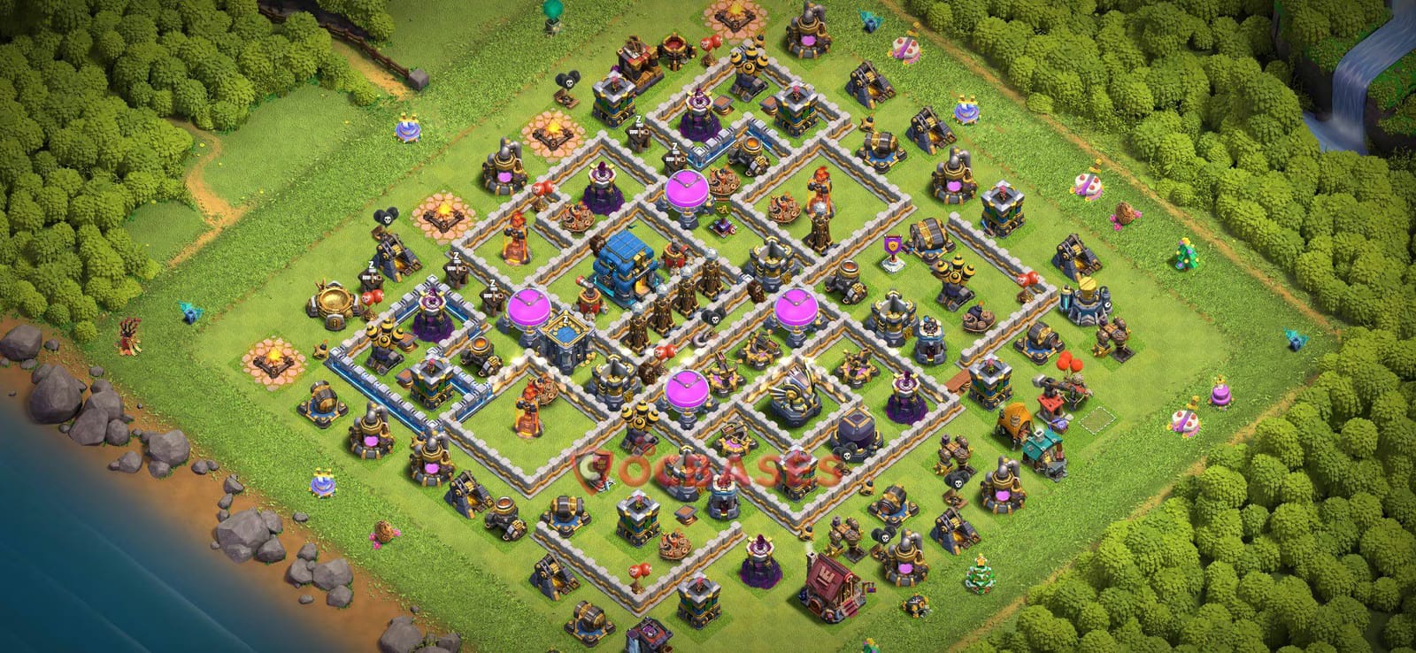 TH12 War Layout 8 -  base layout with copy link for Clash of Clans 2026