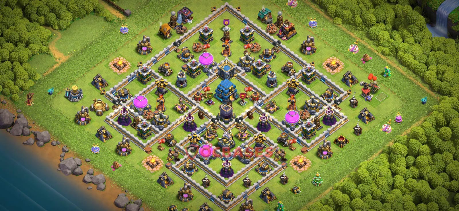 TH12 War Layout 9 -  base layout with copy link for Clash of Clans 2026