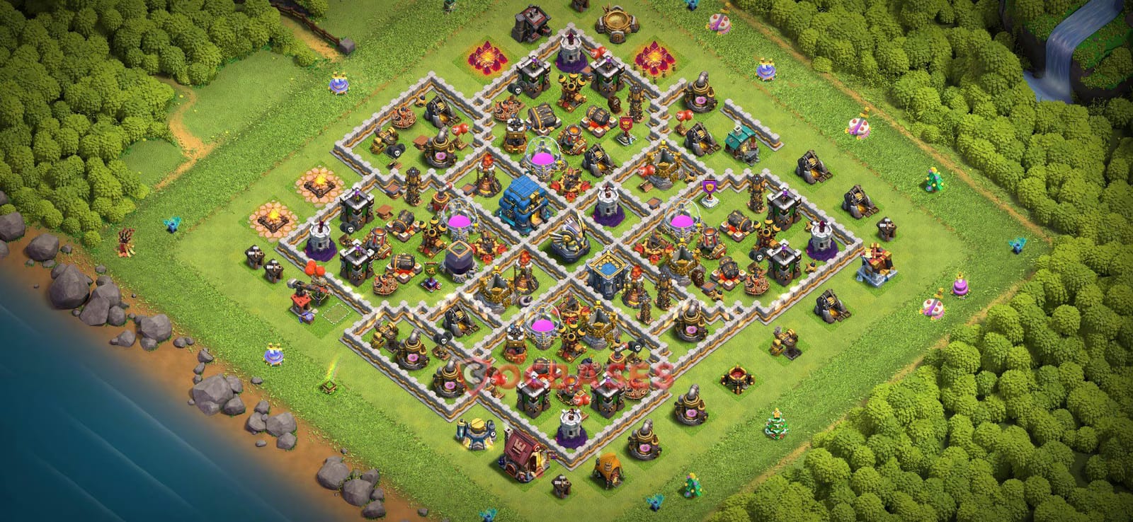 TH12 War Layout 13 -  base layout with copy link for Clash of Clans 2026