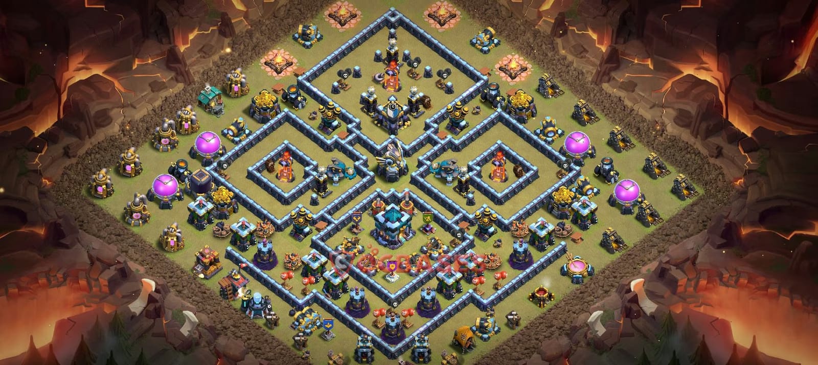 TH13 Anti 3 star Layout 6 - #anti 3 stars, #anti electro dragon base layout with copy link for Clash of Clans 2026