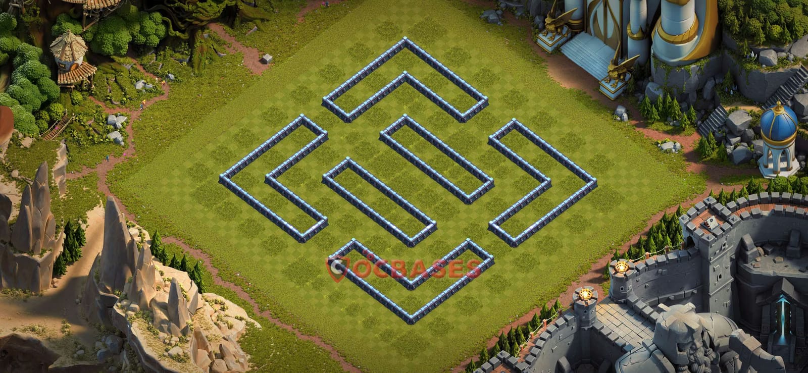 TH13 Anti 3 star Layout 7 - compact, anti 3 stars base layout with copy link for Clash of Clans 2026
