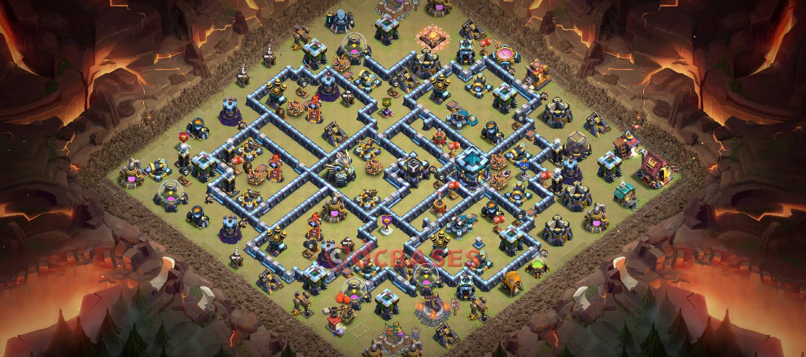 TH13 Anti 3 star Layout 8 - #asymmetric, #anti 3 stars base layout with copy link for Clash of Clans 2026