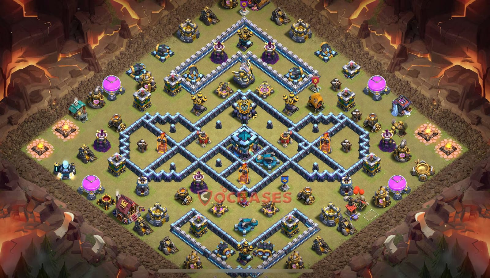 TH13 Legend league Layout 33 - anti 3 stars, anti air base layout with copy link for Clash of Clans 2026