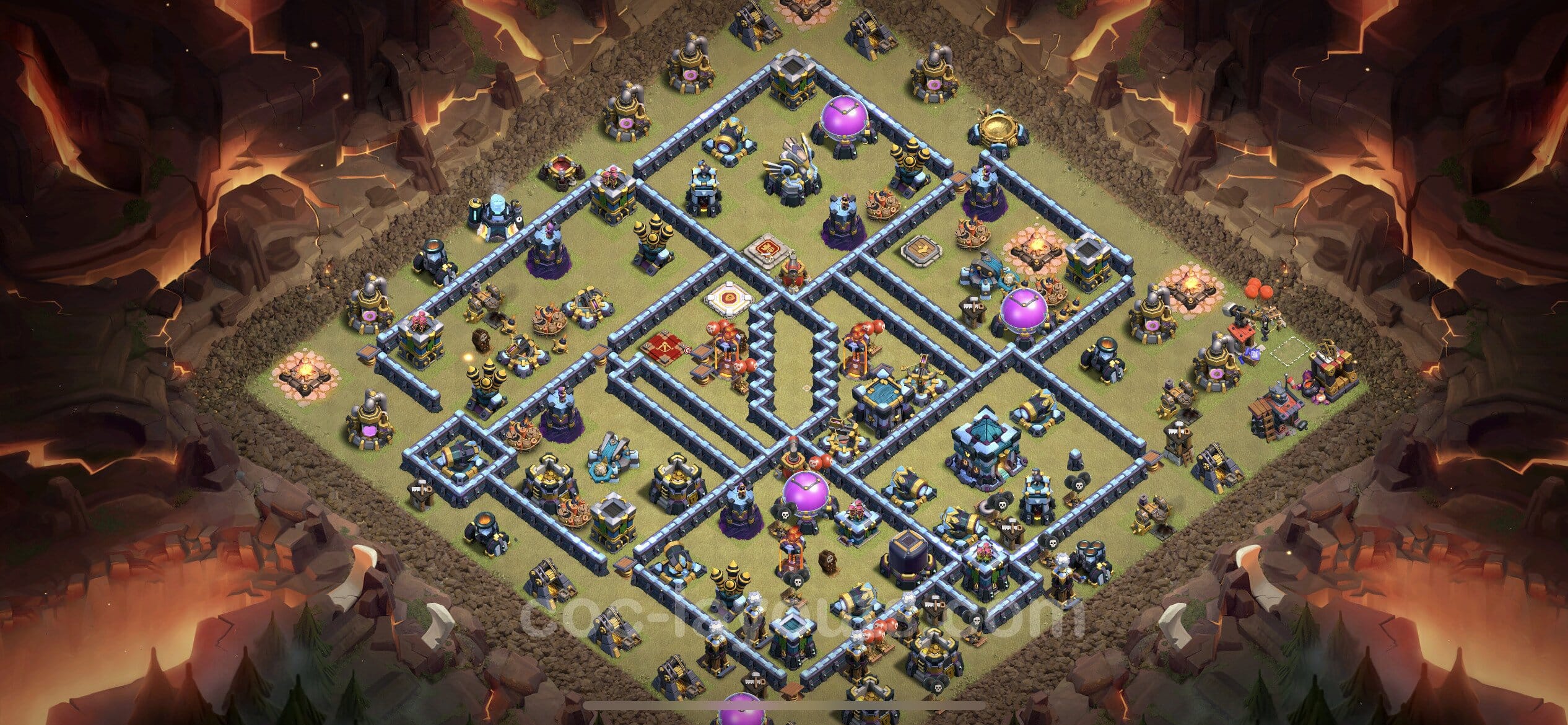 TH13 Trophy Layout 5 -  base layout with copy link for Clash of Clans 2026