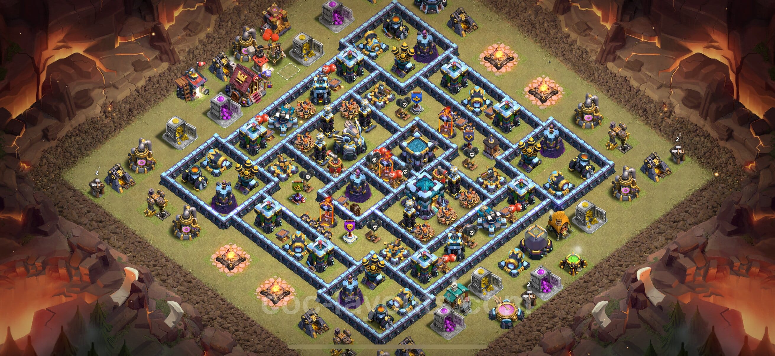 TH13 Trophy Layout 24 -  base layout with copy link for Clash of Clans 2026