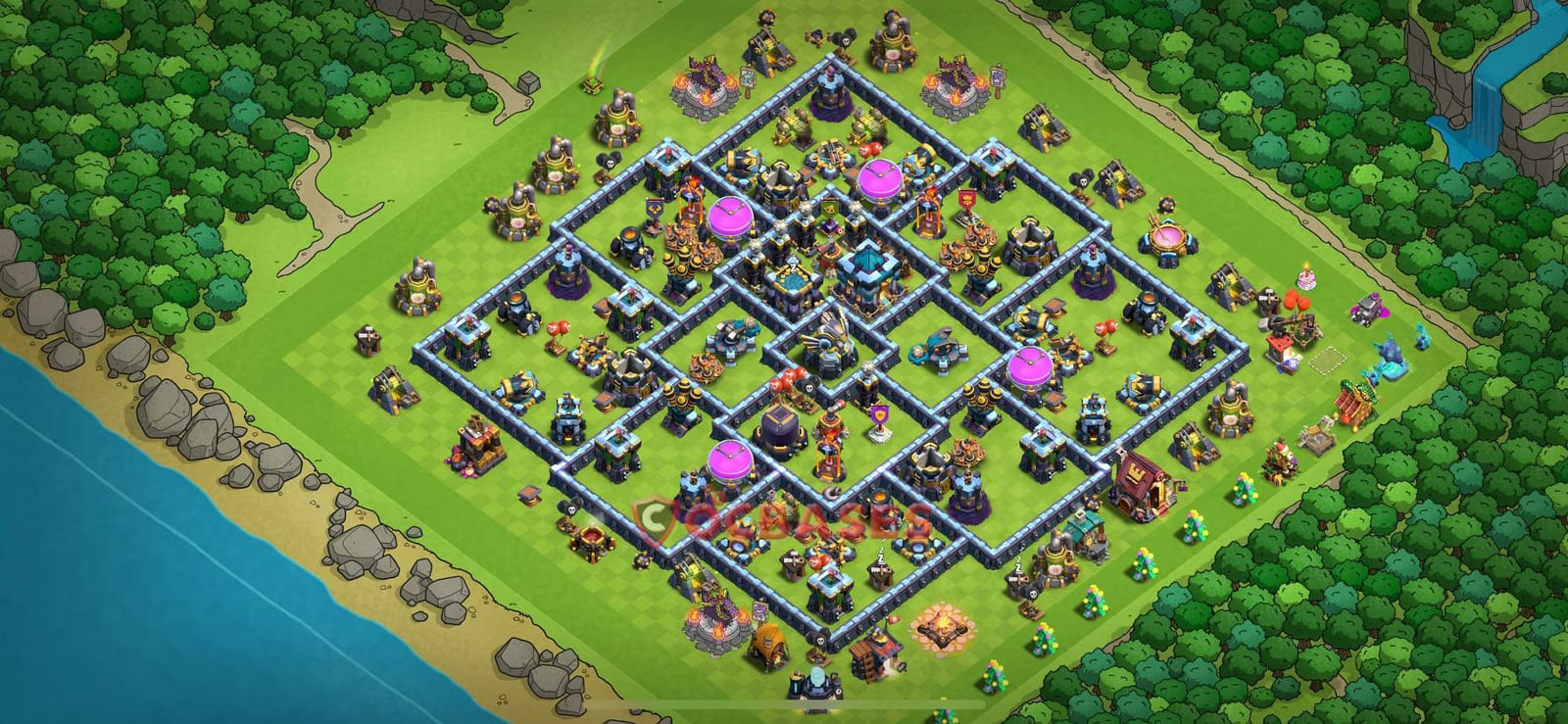 TH13 War Layout 11 -  base layout with copy link for Clash of Clans 2026