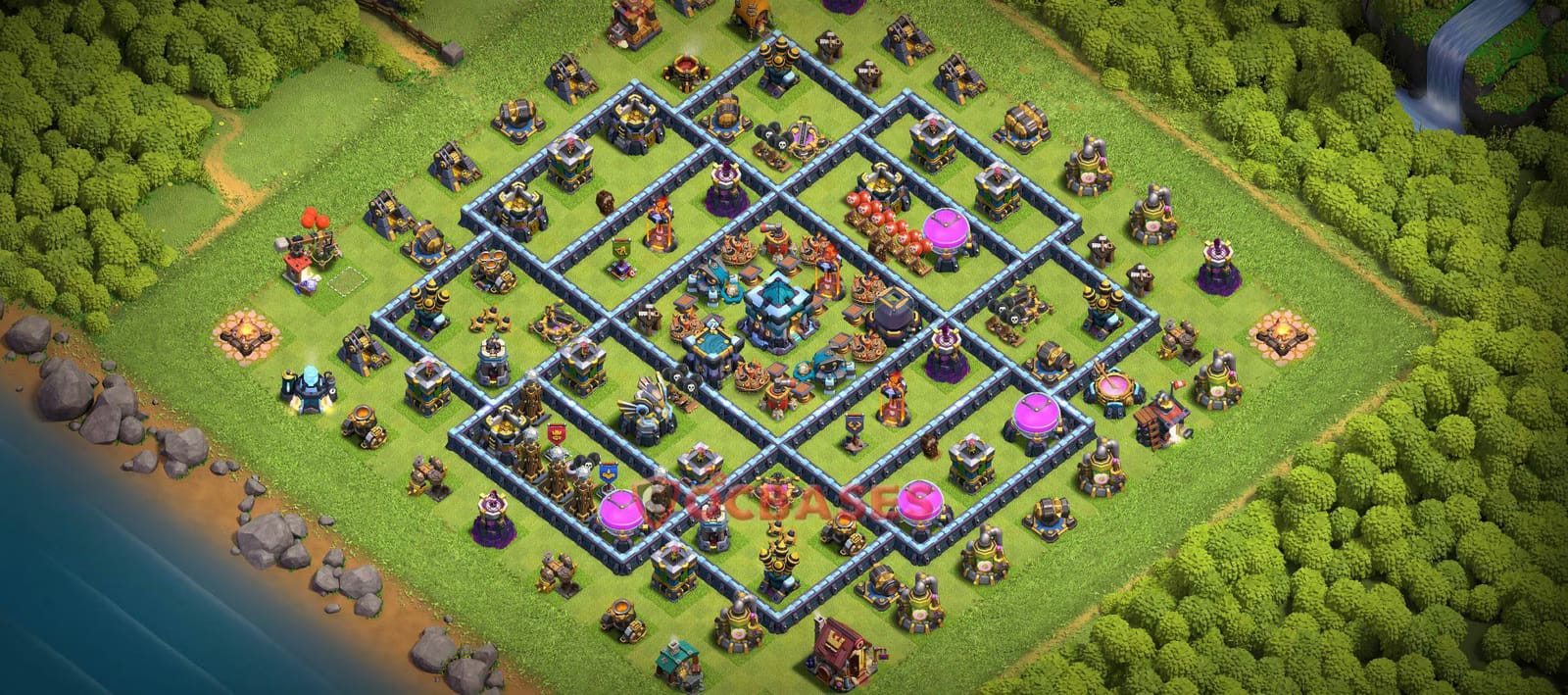TH13 War Layout 14 - #ring base layout with copy link for Clash of Clans 2026